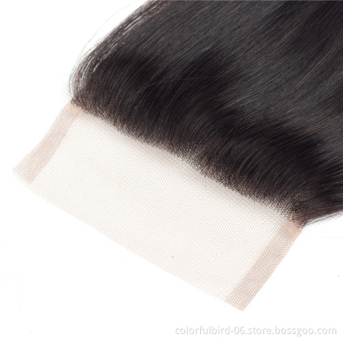 Free Sample remy hair extension Straight 4*4 closure human hair peruvian virgin closure human hair extension